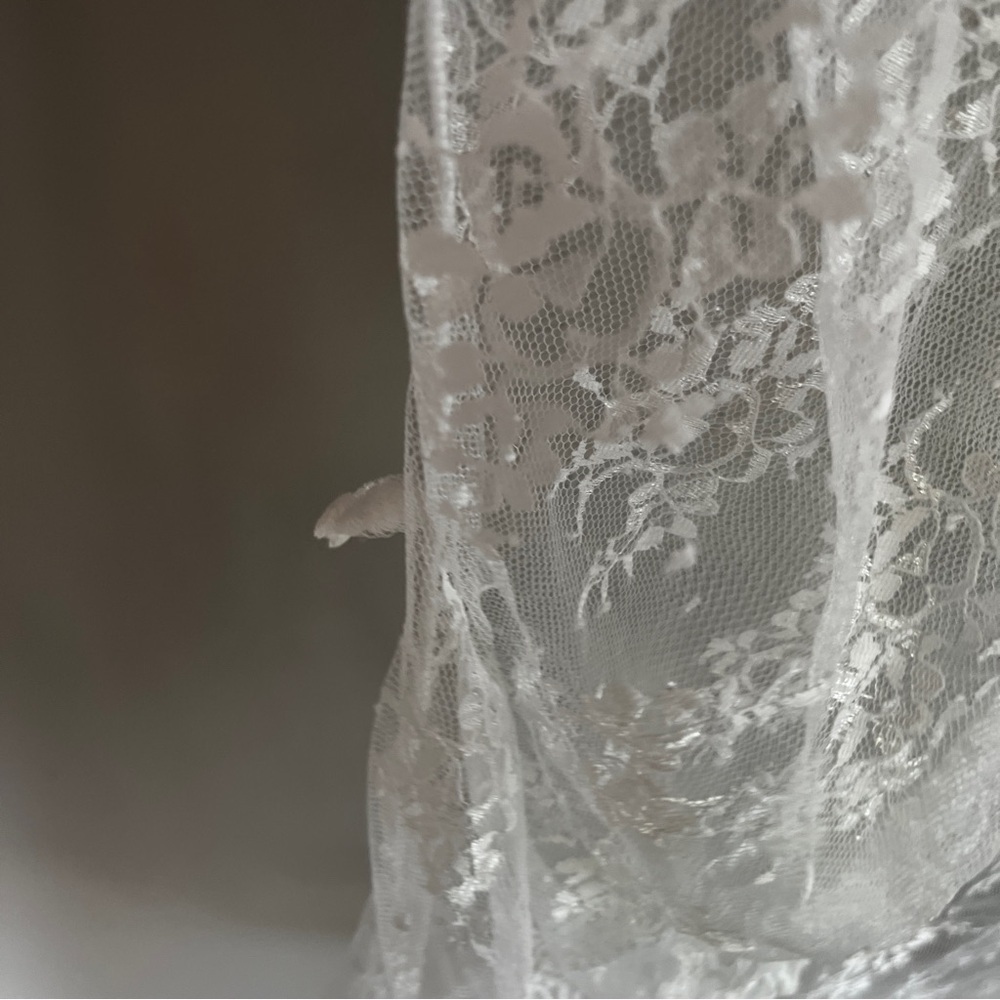 La Vie En Rose lace robe size S/M white bridal wedding lingerie - Picture 4 of 7